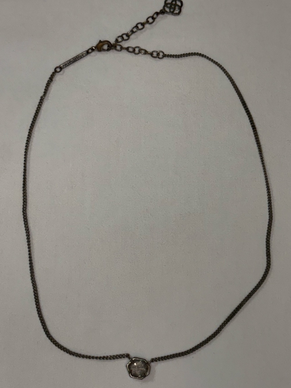 Kendra Scott Chain Necklace with Hexagon Clear Stone Accent